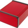 Aluminum enclosure, (L x W x H) 120 x 103 x 53 mm, red, IP54, 1455N1201RD