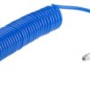 Przewód pneumatyczny spiralny 4m Niebieski, PUR, BSPT 1/4i148 męskie RS PRO