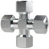 Cross fitting, L 44 mm, 160 bar, steel, galvanized, for pipe systems, 159729