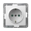 IMPRESJA Gniazdo pojedyncze z uziemieniem schuko z przesłonami torów prądowych biały GP-1YSP/m/00 OSPEL