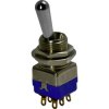 Toggle switch, metal, 2 pole, latching, On-On, 4 A/30 VDC, gold-plated, 12146AD2