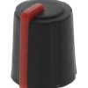 Pokrętło potencjometru oś: 6mm średnica: 11.5mm Wielowypustowe TPE/PP Czarny Sifam