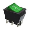 PRZEŁĄCZNIK KLAWISZOWY RS203-6C3G 15A/250V PODWÓJNY ON-OFF-ON ZIELONY (PRZEL511)