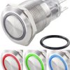 TRU COMPONENTS TC-7494624 Przełącznik wciskany, wandaloodporny TC-LAS1-AGQ-11E/42RGB/, 19 mm, 250 V/AC, 3 A, 1 szt.