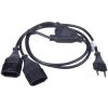 Akyga AK-RD-05A Current Cable [1x Euro connector - 2x Europlug] 1.20 m Black