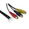 Kabel RCA złącze A: Jack stereo 3,5 mm złącze B: Bez zakończenia długość 0.25m RS PRO Czarny rodzaj A Żeńskie