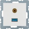 S.1/B.3/B.7 Gniazdo USB / 3,5 mm Audio biały 3315391909 HAGER