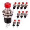 10x Przycisk Chwilowy PBS-110 Czerwony 250V-1A125V-3A 7mm Okrągły do DIY