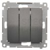 Łącznik potrójny SIMON 54 bezhalogenowy LSOH antracyt 10AX Kontakt Simon DW31.01/48