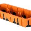 Puszka podtynkowa ProDuo potrójna, głęboka 60mm, fi68, łączeniowa, z wkrętami, wiatroszczelna , pomarańczowa, IP30 /A.0093/