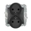 Icon Mechanizm Gniazda Podwójnego Do Ramki Z Uziemieniem 2X(2P+Z) (Przesłony...