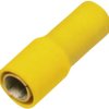 Round plug, Ø 5 mm, L 25.1 mm, insulated, straight, yellow, 4.0-6.0 mm², AWG 12-10, 1492010000