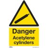 Worksafe SS63P10 Safety Sign Danger Acetylene Cylinders - Rigid Plastic - PK10
