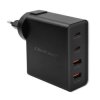 Qoltec Ładowarka GaN POWER PRO 2xUSB-C 2xUSB 130W 5-20V 1.5-5A PD Laptop Smartfon Czarna