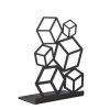 Podpórka do książek czarna metalowa sześciany 3D stojak