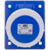 Gniazdo tablicowe skośne 16A 3P 230V /80x97/ niebieskie IP67 4132-6F8