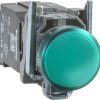 Signal light, illuminable, waistband round, green, front ring silver, mounting Ø 22 mm, XB4BV43