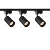 Szynoprzewód 2m czarny + 3x Lampa MALGA T Black + Końcówka zasilająca czarna + Zaślepka czarna