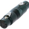 Adapter, XLR socket 5 pole to XLR socket 5 pole, black, NA5FF-B