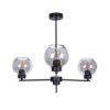 Lampa Sufitowa Aldar Czarna Z Trzema Ramionami, Szklane Klosze Na E27 K-4851...