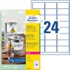 L4773-20 Foil labels, waterproof, 63.5 x 33.9 mm, 480 pieces, white