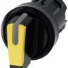 Przełącznik 3 pozycyjny 22mm czarny/żółty z samopowrotem IOII możl podświetlenie tworzywo IP69k SIRIUS ACT 3SU1002-2BM30-0AA0