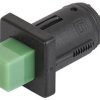 Pushbutton, 2 pole, green, unlit , 0.2 A/60 V, IP40, 0041.9142.5307