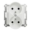 Gniazdo 2x2P+PE z przesłonami do systemu ramkowego (do ramek Sedna Design), białe, Sedna Design SDD111275