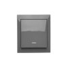 Simon Aquaclick Łącznik schodowy natynkowy z podświetleniem bez piktogramu, IP44, zaciski śrubowe ciemnoszary ACW6L/X/18