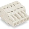 Socket header, 5 pole, pitch 5 mm, angled, light gray, 721-105/026-000