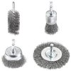 kwb 597530 wire brush set 4 pc steel wire for Drill cleaning and deburring