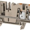 Terminal block, push-in connection, 4.0 mm², 2 pole, 32 A, 8 kV, dark beige, 2540070000