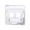 SIMON 54 Pokrywa gniazd teleinformatycznych IP44 na Keystone podwójna z polem opisowym kl. transp. antybakteryjny biały DKP2B.01