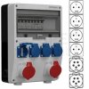 Rozdzielnica budowlana TD-S hermetyczna IP44 Wyposażona + 2x 16A/[5P] + 4x230V/[2P+Z] Schuko DOKTORVOLT DV-2008-D