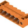 Pin header, 5 pole, pitch 5.08 mm, angled, orange, 1148710000