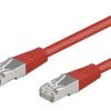 Patch cord SF/UTP 5e linka CCA PVC czerwony 10m 26AWG 68037