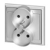 Gniazdo podwójne p/t 2x2P+Z Luna, 16A, 250V, PT-6LR, srebrny,OR-OE-7606/G