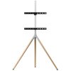 One For All WM 7472 TV Stand Tripod Oak Silver Grey Height-adjustable Swivelling