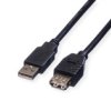 Roline Usb 2.0 Kabel, Type A-A, M/F, Zwart, 0,8 M