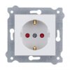 Gniazdo z uziemieniem Schuko 2P+E i przesłonami torów prądowych 250V 16A Biały 238/01 EXEN