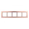 DECO Ramka uniwersalna pięciokrotna - aluminium szczotkowane (ramka: kolor miedziany spód: biały) 9-0-DRA-5