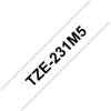 Brother TZE231M5 Brother TZE-231M5 label-making tape Black on white