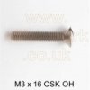 M3 x 16mm countersunk oval head nickel plated screw (10 pack)