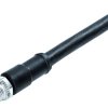 Sensor actuator cable, M12-cable plug, straight to open end, 4 pole, 5 m, PUR, black, 12 A, 77 0629 0000 50704-0500
