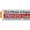 Waveshare 5.79inch E-Paper (B) raw display, e-ink display, 792x272, Red/Black/White, SPI Communication
