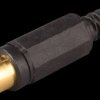 RCA coupling with bend protection, gold plated, black