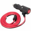 Wtyk zapalniczki z wyłącznikiem i przewodem 130cm 12/24V Bezpiecznik 10A