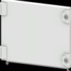Compartment door, rectangular, sheet steel, (W x H x D) 400 x 350 x 25 mm, light gray, for built-in installation devices, 8PQ203