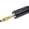 Wtyk bananowy; 2mm; 25.203.2; czarny; 26,5mm; lutowany; 10A; 60V; mosiądz złocony; PE; Amass; RoHS