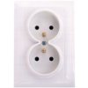 Wesa Gniazdo Podwójne Z/U Ip20 Białe Lc-16